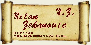 Milan Zekanović vizit kartica